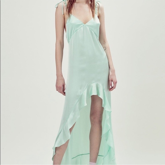 For Love And Lemons Dresses & Skirts - For love & Lemons Lady Luck Pearl embellished Slip Maxi Ruffles Dress S